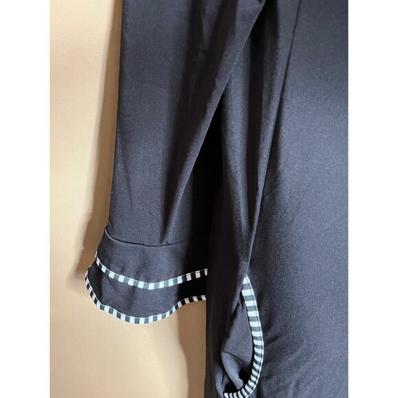 Lily Black White Stripe Detail Cardigan Duster Large - Picture 4 of 8